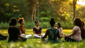 devenir partenaire Momentis - outdoor-meditation-circle-stockcake